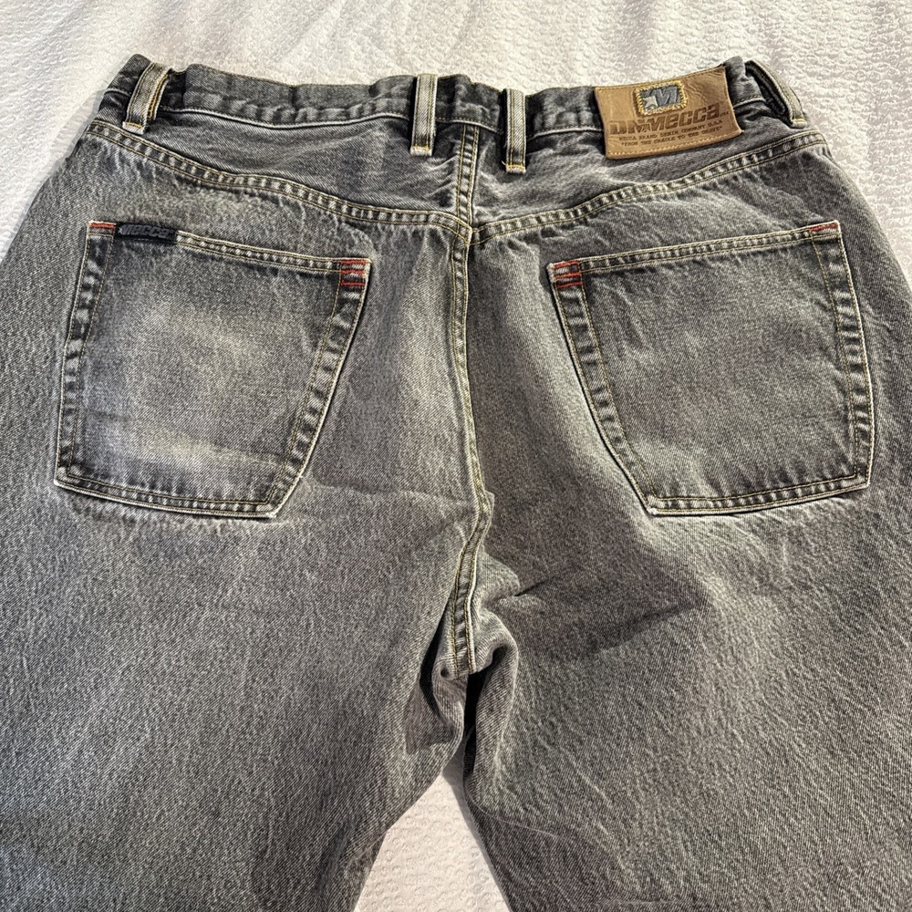 Vintage 90s Y2K Mecca Rare Dnm Baggy Jeans Size 38 X 32 Charcoal Hip Hop Doc Jay